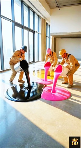 Multicolor Epoxy Floor Transformation 🌈 So Satisfying! #satisfying