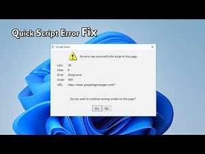 How to Fix Script Error - An Error Has Occurred In The Script On This Page In Windows 10_ 11 ✅