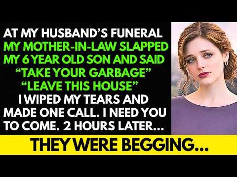 They Slapped My 6-Year-Old Son at My Husband’s Funeral… They Didn’t Know Who We Really Were