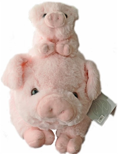 Mother Baby Pig Stuffed Animal Set - Toddler Plush Toy Gift - Etsy