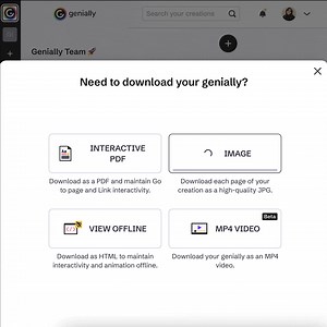 You can download your creations in five different formats: 📩Interactive PDF 📩Images (JPG) 📩View offline (HTML) 📩Video (MP4) 📩 #SCORM package (Version 1.2) Discover all the possibilities each type of #download offers: https://help.genially.com/en_us/download-a-genially-SJS85wB3s | Genially