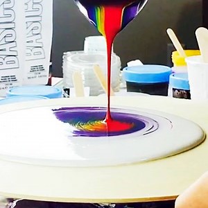 211K views · 269 reactions | Using the colors of the rainbow for an acrylic paint pour. | Art Inspirations | Facebook