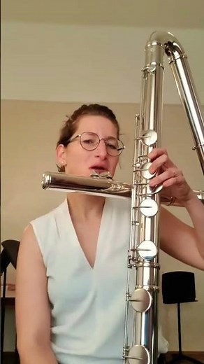 Contrabass flute 🤘🏽😎 This instrument is so cool! #flute #flutist #beats #beatbox #contrabassflute