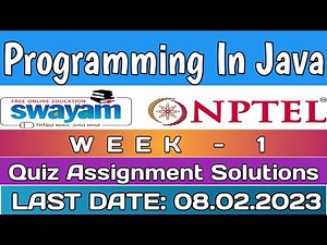 NPTEL PROGRAMMING IN JAVA WEEK 1 ASSIGNMENT ANSWERS | 2023
