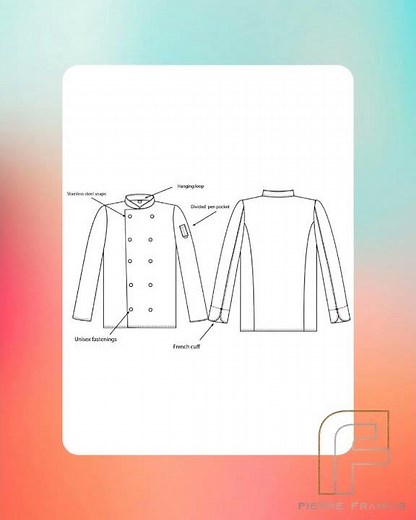 Dennys - Long Sleeve Press Stud Chef's Jacket