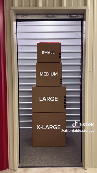 How much ROOM do you need?? Follow along to see ALL of the sizes compared! #SelfStorage #Storage #DIY #Lubbock #TTU #LCU #TexasTech #Storage #Packing #Students #Tips