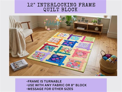 Interlocking Frame Quilt Block 12" - Modern Quilting Pattern - Etsy