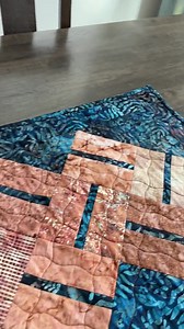 Quilted Batik Table Runner: Geometric Design, Earthy Tones - Etsy