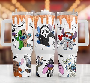 Spooky Cartoon 40 Unzen Tumbler Wrap: Halloween Sublimation Design (Digitaler Download)