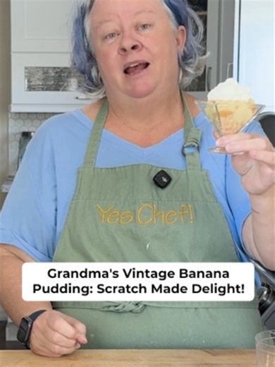 Old Fashioned Banana Pudding the way grandma made it! No box mix, no Cool Whip 🍌 Real cooked custard, ripe bananas mashed right in, vanilla wafers, homemade whipped cream. Chill overnight and thank me later. Full recipe linked in bio 👆 #banana #oldfashionedrecipe #fromscratch #grandmasrecipe #southerncooking #foodtok #chefjenn #dessertrecipe #cookwhatyoulove #cooking