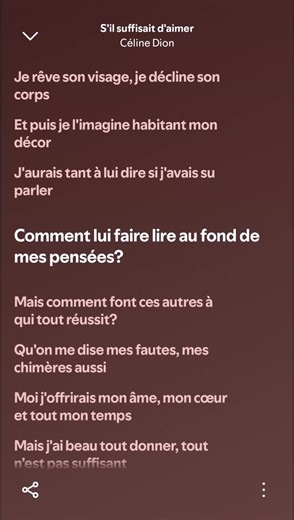 S'il suffisait d'aimer paroles Céline Dion