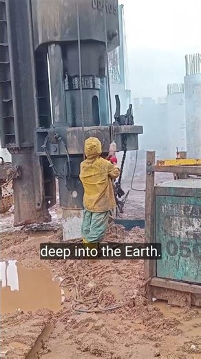 Giant Pile Driver Machine at Work 😳 | Building Mega Foundations #shorts