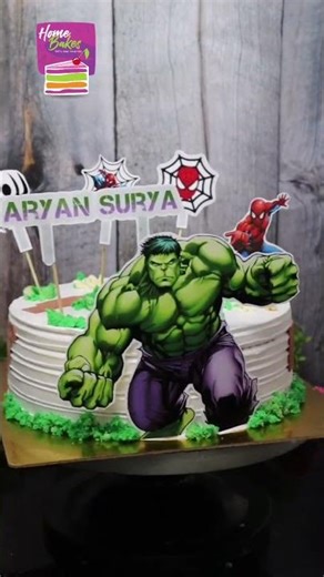 Hulk and Spider Man Theme Cake | #hulk #spidermanthemecake #homemade #hbm #homebakesmysore