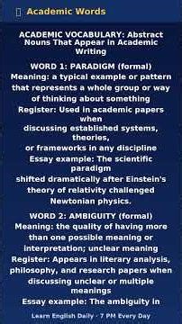 Abstract Nouns That Appear in Academic Writing | Learn English Daily