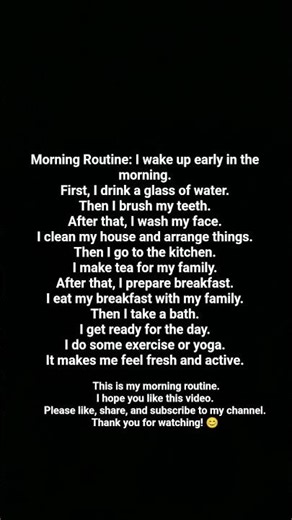 My Morning Daily Routine | Simple English for Beginners #shortsvideo