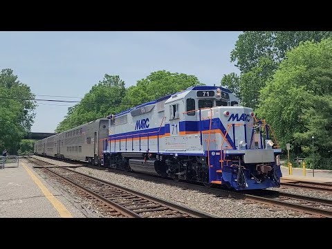 A Freshly Rebuilt MARC GP39 Leading A Test Train With Kawasaki Cars