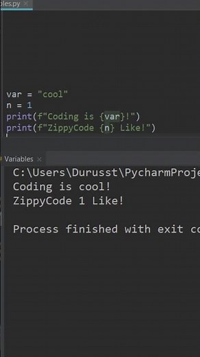F-Strings simple example #Shorts