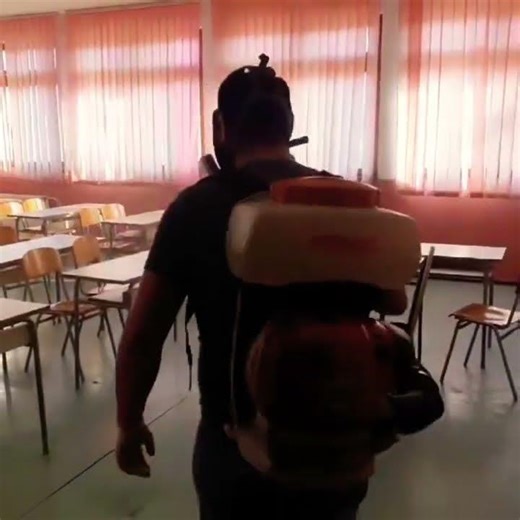 Space Disinfection with a Motorized Fogger