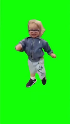 Little boy running meme Green Screen