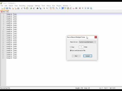 Macro Feature in Notepad++