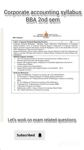 corporate accounting🎓syllabus| # syllabus #bba #bcu #CA #basisofaccounting