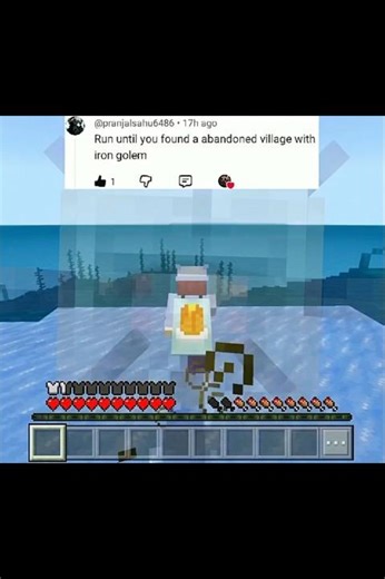 Run🏃Until I Find Abandoned Village 🏚️🏚️ With Iron Golem 🤖#minecraft #redstonepro12