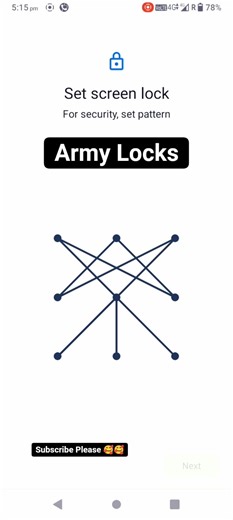 Army Pattern Locks 🔓🔓#shorts #patterlock #youtubeshorts #newlocks