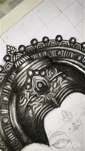 Ganesh Ji Crown Sketch with Charcoal & Graphite | Easy Drawing Tutorial