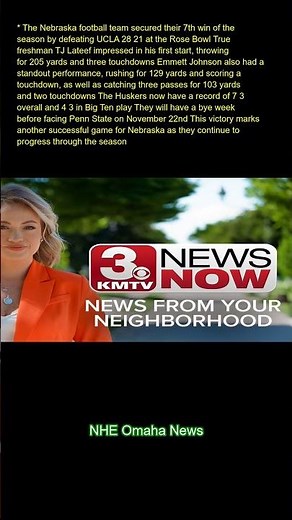 The Nebraska football team secured their 7th win of the season by defeating UCLA 28-21 at the Rose B