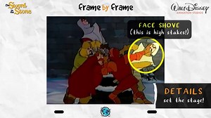 Studio: Disney Source: The Sword in the Stone (1963) Animator: Unknown (we'd love to know!) Character details among the chaos help set the stage in this scene from Disney's Sword in the Stone. We can feel how truly immovable that sword is - and how high the stakes are to remove it! #agorastudio #agoracommunity #framebyframe #animation #breakdown #2dAnimation #animationanalysis #swordinthestone #disney #traditionalanimation Frame by Frame is an initiative of @Agora.Community | Frame by Frame Anim