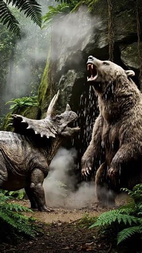 Styracosaurus vs a Kentrosaurus in a Prehistoric World