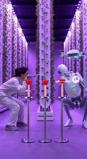 Hydroponic Race: Human vs Robot vs Drone! #gardening #future