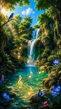 🎵🌿 Wasserfallträume im Zauberwald ✨ Sanfte Entspannungsmusik für Kinder #shorts