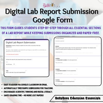 Digital Lab Report Submission Form | Editable Google Form for Science Experiment