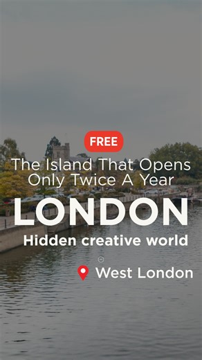 London Travel 🇬🇧 | Free Tips & Hidden Gems on Instagram: "A private 8.9 acre island on the Thames with a past that moves from 60s jazz and the Rolling Stones to today’s artists’ studios tucked between boatyards and gardens. It only opens twice a year and winter always feels slightly unreal, with workshops right by the water and odd details everywhere you look. Yesterday’s high tide had people going barefoot across the bridge so be ready for wet crossings if you’re heading over. 🕰️ 11am to 5pm