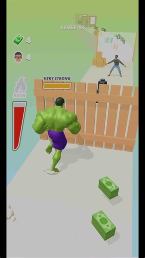 HULK SMASH RUN 💚🔥 Ultimate Power Gameplay #shorts #hulk #gaming