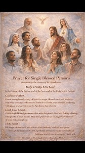 A virtue-centered intentional prayer honoring the calling and dignity of single blessed men and women, inspired by the courage, purity, fidelity, and perseverance of Saint Apollonia. This Trinitarian devotion lifts to the Holy Trinity, One God, all who are called to a single life of faithful witness and wholehearted service. Through steadfast faith and grace-filled purpose, may they recognize how special they are in God’s plan and live their vocation with joy and strength. Devotion to Our Lady o