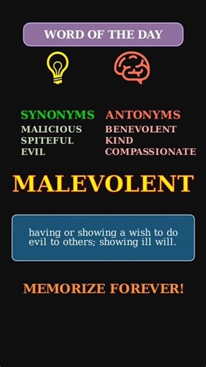 Malevolent: The Word for Pure Evil 😈 A Powerful & Sinister Adjective