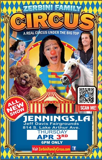 The circus is coming to Jennings, Louisiana, and it’s going to be a fun-filled experience for the whole family! Don’t miss out on this exciting event for tickets visit Zerbinifamilycircus.com #jenningsla #zerbinifamilycircus #bigtopcircus #familyfun #circo #circus | Zerbini family Circus
