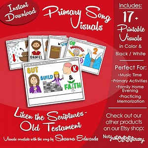 Liken the Scriptures- Old Testament Song Visuals, Shawna Edwards Latter-day Saint LDS Primary Singing Printable Graphics Music Picture Image - Etsy