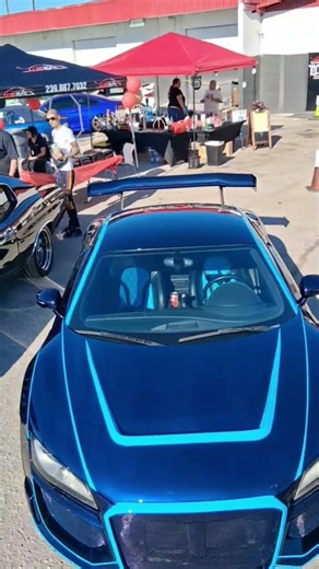 Audi R8 Anyone? #audi #viral #subscribe #cartok #fast #v10 #carshow #blue #wing #edits #trends #like