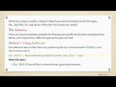 Filtering Files in a Directory Using Batch Files