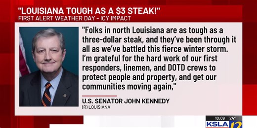 Sen. Kennedy highlights strength of North Louisiana in midst of winter storm