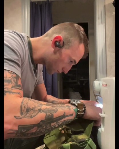 The amount of #moneysaving and times its saved me #militaryequipment is staggering. And its just #calming . Learn to #sew kids. Maybe i am #beekeepingage #tacticalgear #diy #fyp #unclecopper #army