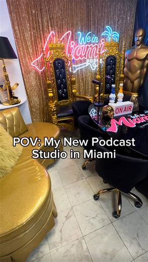 We In Miami Podcast on Instagram: "POV: My New Podcast Studio In Miami 🎥🎙 Thank you @installations_by_jti for hooking it up!🔥 #weinmiami #weinmiamipodcast #podcaststudio"