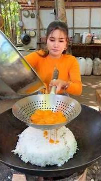 Cooking yummy fry rice with egg recipe