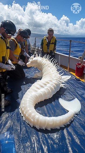 AI generates Massive Albino Sea-Horse that could be discovered by scientists Partner: Cherry Chuckle | Bored Panda Art