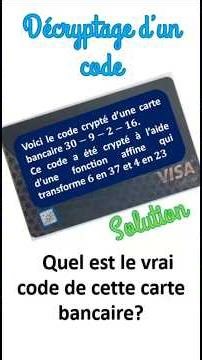 Décryptage d'un code de carte bleue - Solution #maths