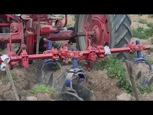 Farmall Super C row disking & harrowing prior to planting