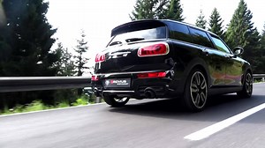 Check out the brand new #REMUS #catback system for #MINI #JCW #Clubman ALL4 type F54. 3,9 HP | 9,4 Nm 756416 1500 - cat-back-system consisting of a non-resonated section, connection tube and sport exhaust centered L/R system with integrated valve, incl. EC homologation Original tube Ø 65 mm - REMUS tube Ø 70 mm The activation of the valve is carried out using the original actuator via the vehicle onboard electronics 0026 70CS - carbon tail pipe set 2 tail pipes Ø 102 mm angled, Titanium internal